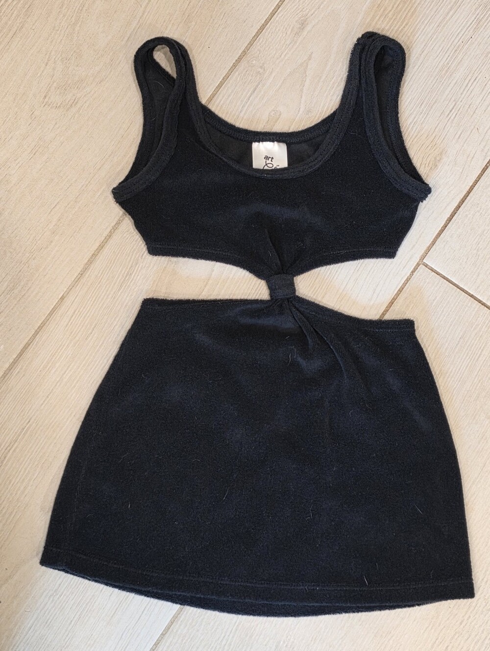 Kids Black Cutout Tank Top Dress - ArtClass